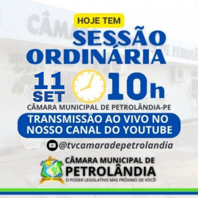 Vereadores realizam Sessão Ordinária nesta segunda 11/09/2023
