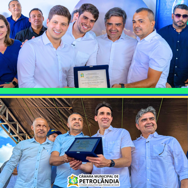 Ministro Silvio Costa Filho e Prefeito João Campos recebem Título de Cidadão Honorário Petrolandense concedido pela Câmara Municipal