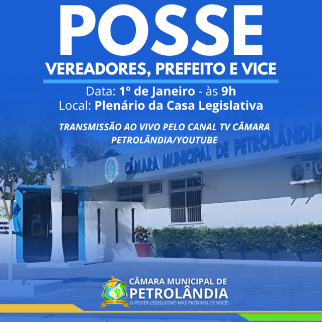 Posse de prefeito, vice-prefeito e vereadores eleitos será em 1º de janeiro de 2025, a partir das 9h