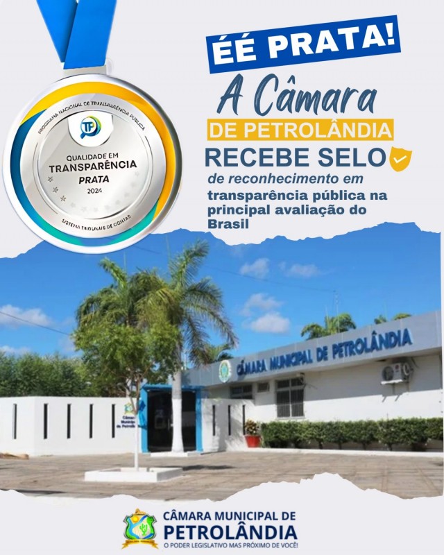 Câmara de Petrolândia Alcança Selo Prata em Transparência Pública
